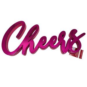 Ashland Hot Vibrant Pink Script "Cheers" Tabletop Sign NWT